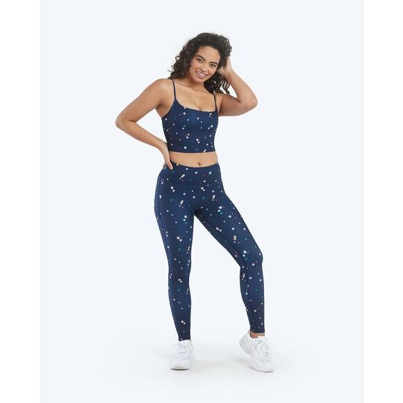 Summersalt Do It All High Rise 7/8 Leggings Deep Sea Blue Scatter Star Print 10 - Picture 3 of 11